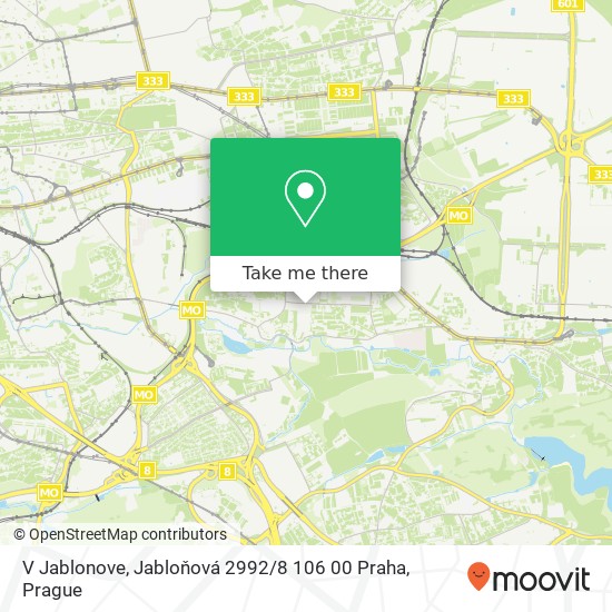 Карта V Jablonove, Jabloňová 2992 / 8 106 00 Praha