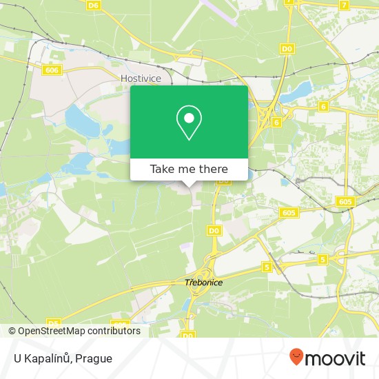 Карта U Kapalínů, Hostivická 10 155 21 Praha