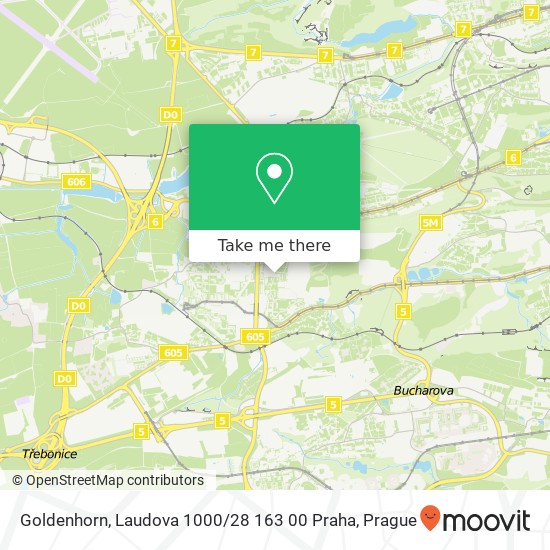 Goldenhorn, Laudova 1000 / 28 163 00 Praha map