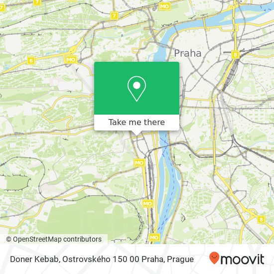 Карта Doner Kebab, Ostrovského 150 00 Praha