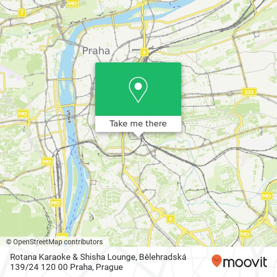Карта Rotana Karaoke & Shisha Lounge, Bělehradská 139 / 24 120 00 Praha
