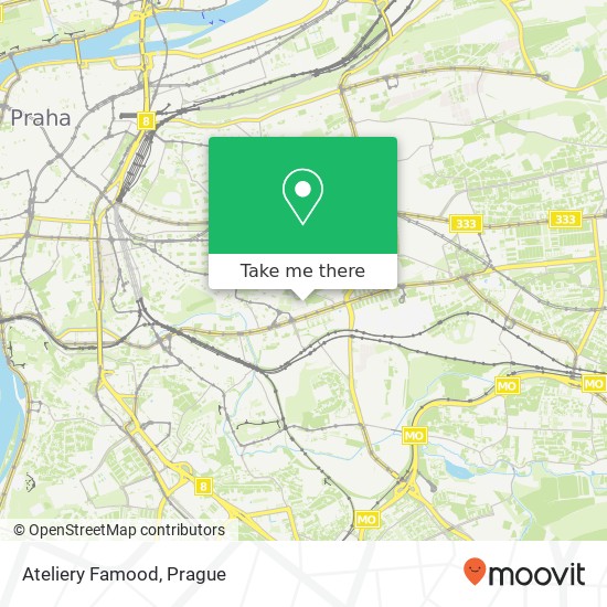Карта Ateliery Famood, Moldavská 1375 / 5 101 00 Praha