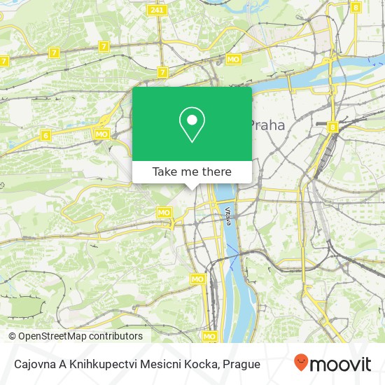 Карта Cajovna A Knihkupectvi Mesicni Kocka, Zubatého 305 / 6 150 00 Praha