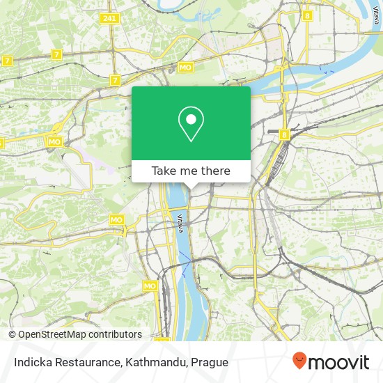 Карта Indicka Restaurance, Kathmandu, Vojtěšská 241 / 9 110 00 Praha