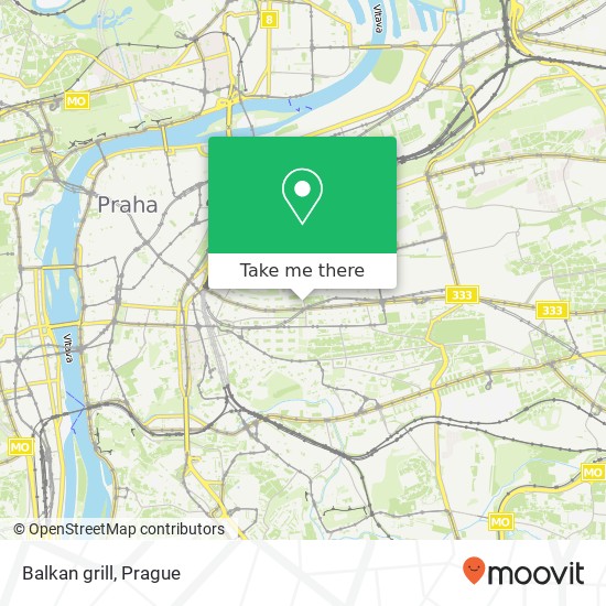 Карта Balkan grill, náměstí Jiřího z Poděbrad 130 00 Praha