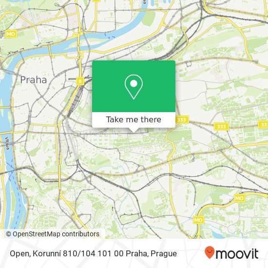 Open, Korunní 810 / 104 101 00 Praha map