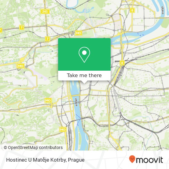 Карта Hostinec U Matěje Kotrby, Křemencova 17 110 00 Praha