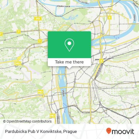 Карта Pardubicka Pub V Konviktske, Konviktská 1055 / 7 110 00 Praha