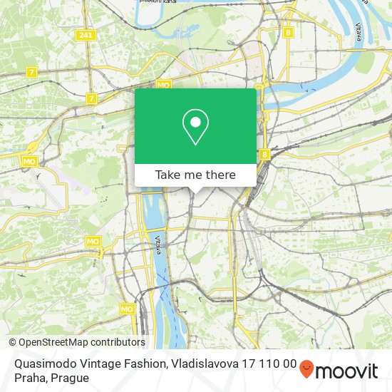 Карта Quasimodo Vintage Fashion, Vladislavova 17 110 00 Praha