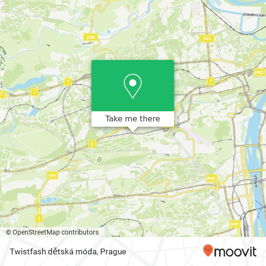 Карта Twistfash dětská móda, Bělohorská 100 169 00 Praha