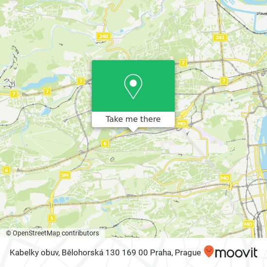 Kabelky obuv, Bělohorská 130 169 00 Praha map