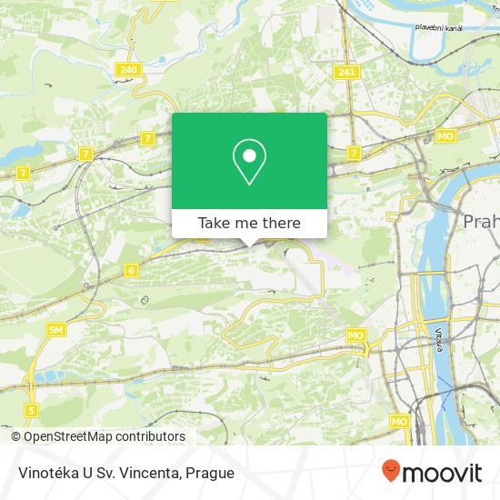 Карта Vinotéka U Sv. Vincenta, Liborova 463 / 13 169 00 Praha