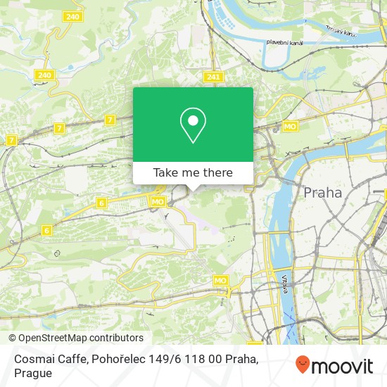Карта Cosmai Caffe, Pohořelec 149 / 6 118 00 Praha