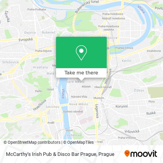 Карта McCarthy's Irish Pub & Disco Bar Prague