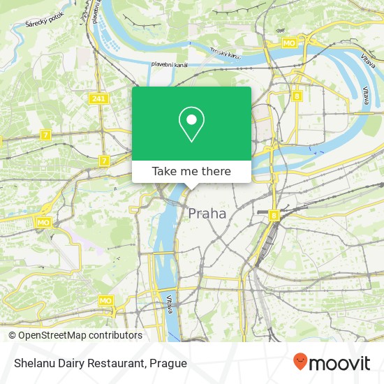 Карта Shelanu Dairy Restaurant, Břehová 208 / 8 110 00 Praha