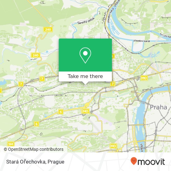 Карта Stará Ořechovka, Na Ořechovce 250 / 30a 162 00 Praha