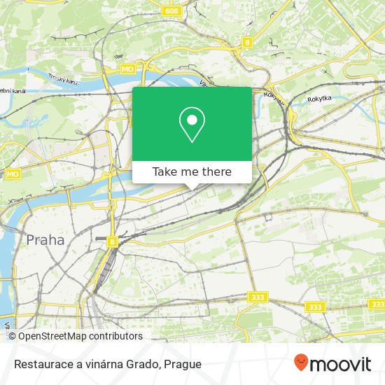 Карта Restaurace a vinárna Grado, Urxova 186 00 Praha