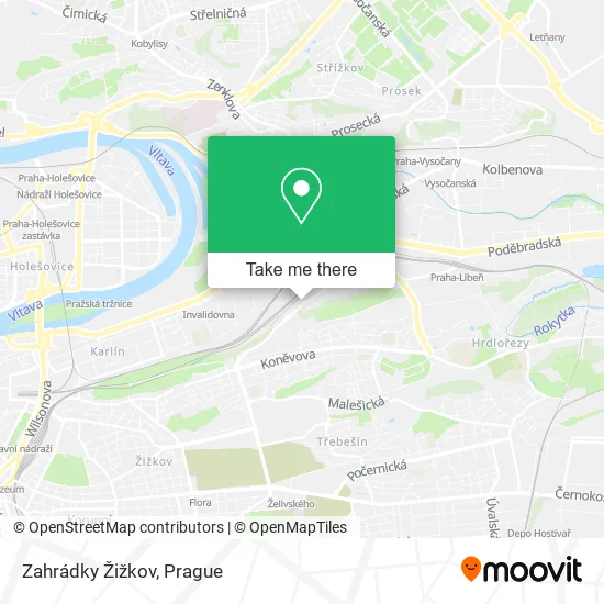 Zahrádky Žižkov map