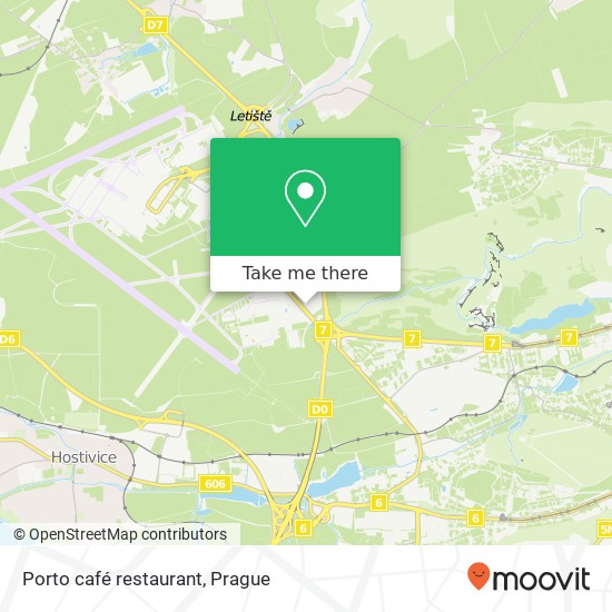Карта Porto café restaurant, K Letišti 1019 / 6 161 00 Praha
