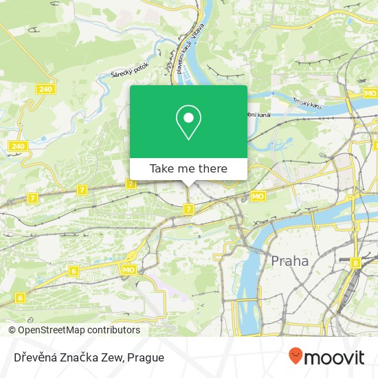 Карта Dřevěná Značka Zew, Kafkova 580 / 26 160 00 Praha