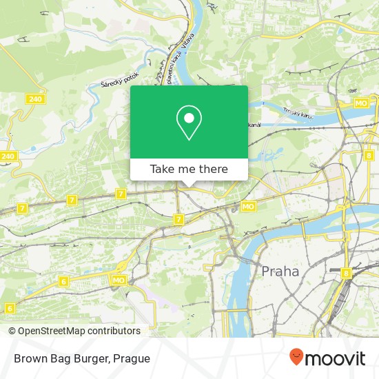 Карта Brown Bag Burger, Čs. armády 160 00 Praha