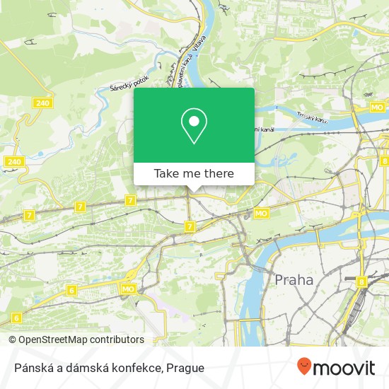 Карта Pánská a dámská konfekce, Vítězné náměstí 11 160 00 Praha