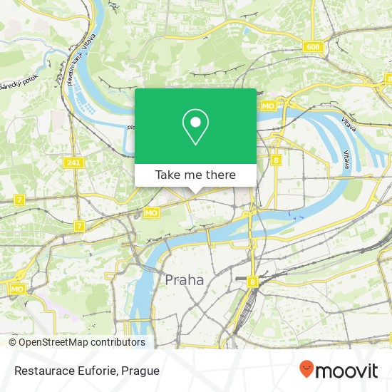 Карта Restaurace Euforie, Veletržní 50 170 00 Praha