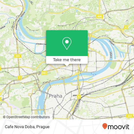 Карта Cafe Nova Doba, Heřmanova 592 / 38 170 00 Praha