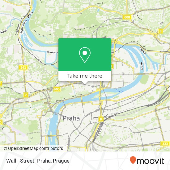 Карта Wall - Street- Praha, Milady Horákové 807 / 31 170 00 Praha
