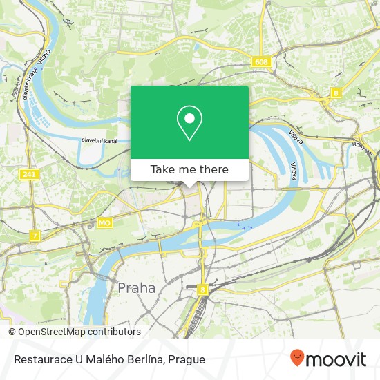 Карта Restaurace U Malého Berlína, Šimáčkova 170 00 Praha