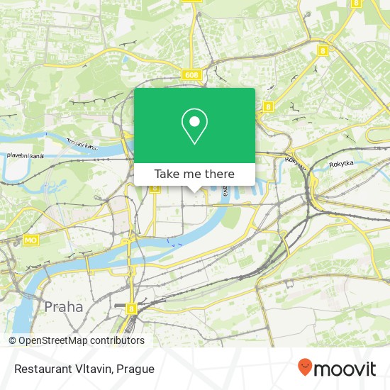 Карта Restaurant Vltavin, U Průhonu 1239 / 46 170 00 Praha