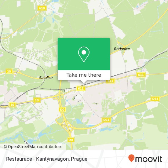 Карта Restaurace - Kantýnavagon, Bystrá 761 / 10 193 00 Praha