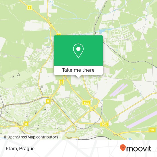 Карта Etam, 199 00 Praha