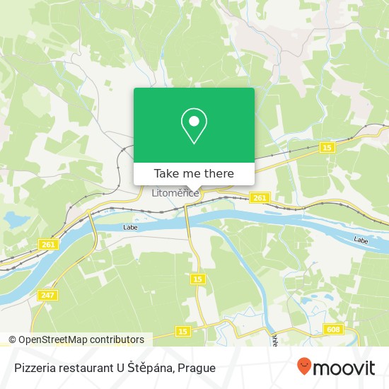 Карта Pizzeria restaurant U Štěpána, Dlouhá 43 412 01 Litoměřice