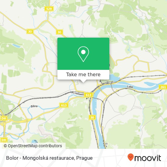 Bolor - Mongolská restaurace, Velká Hradební Ústí nad Labem map