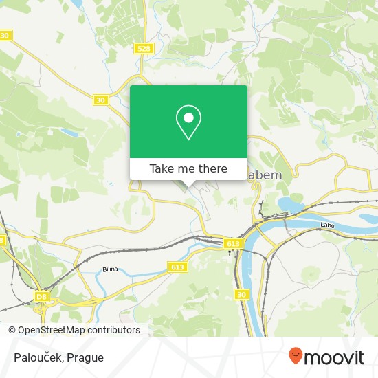Карта Palouček, Růžový palouček 1 400 01 Ústí nad Labem
