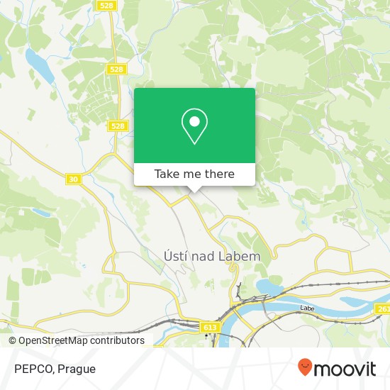 Карта PEPCO, Krušnohorská 2 400 11 Ústí nad Labem