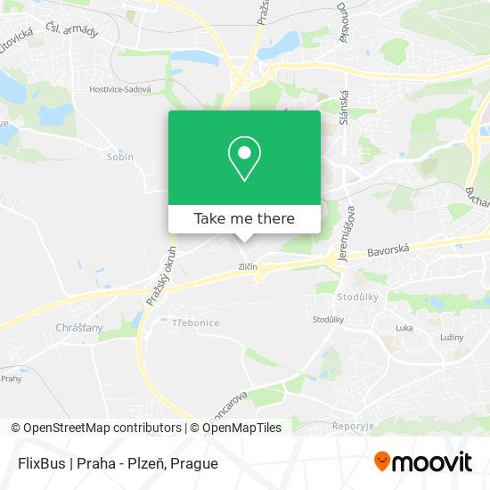 Карта FlixBus | Praha - Plzeň