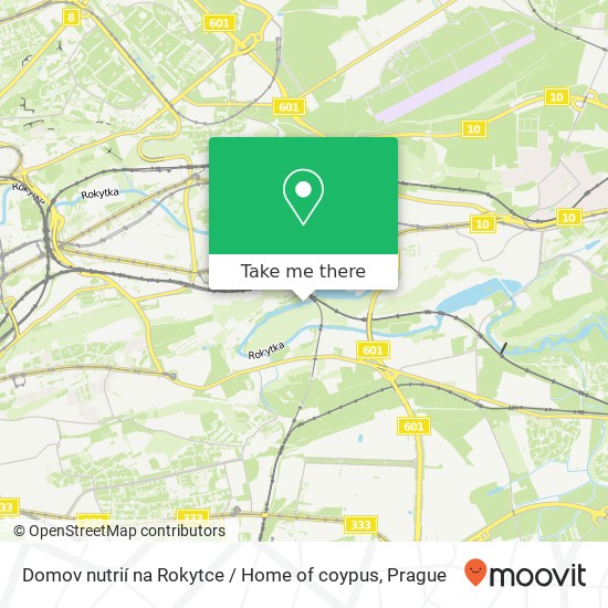 Domov nutrií na Rokytce / Home of coypus map