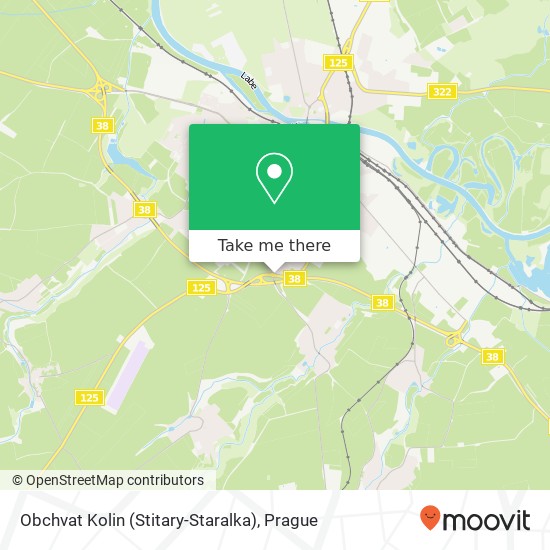 Obchvat Kolin (Stitary-Staralka) map