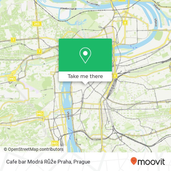 Cafe bar Modrá Růže Praha map