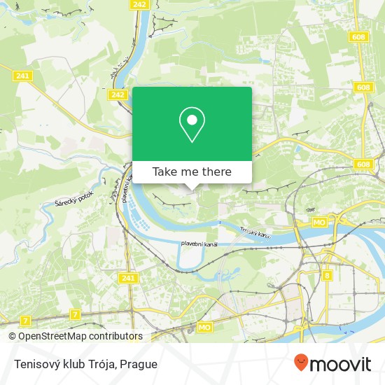 Tenisový klub Trója map