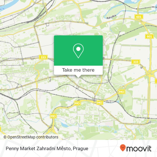 Penny Market Zahradní Město map