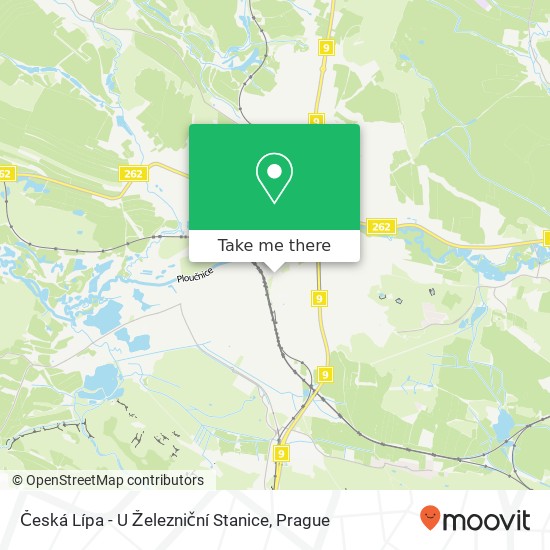 Карта Česká Lípa - U Železniční Stanice