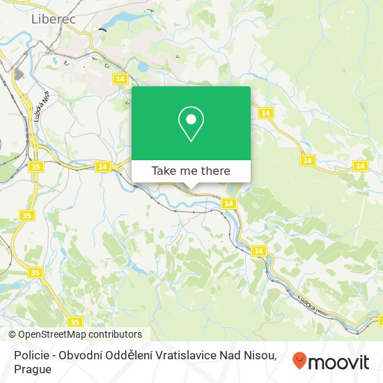 Карта Policie - Obvodní Oddělení Vratislavice Nad Nisou