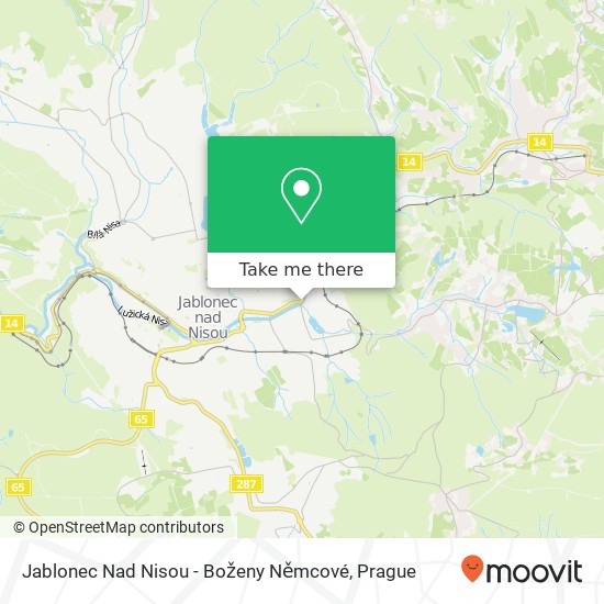 Карта Jablonec Nad Nisou - Boženy Němcové