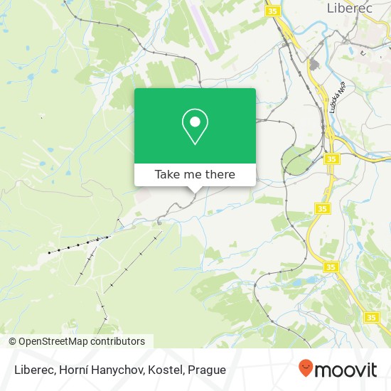 Liberec, Horní Hanychov, Kostel map