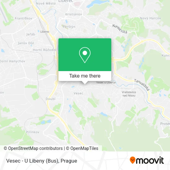 Карта Vesec - U Libeny (Bus)