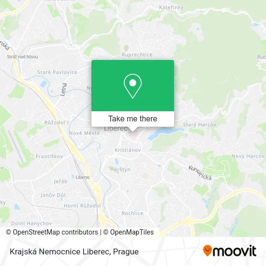 Карта Krajská Nemocnice Liberec