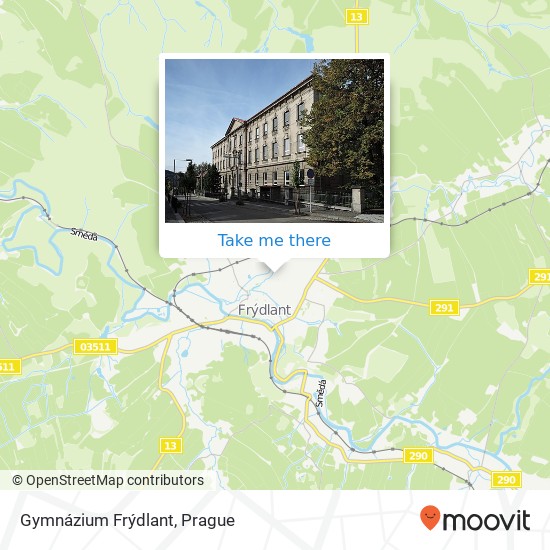 Gymnázium Frýdlant map